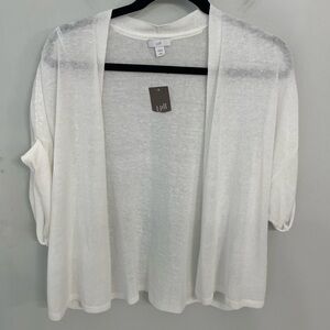 NWT J. Jill Linen Blend Short Sleeve Open Front Cardigan.     20